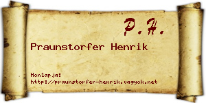 Praunstorfer Henrik névjegykártya